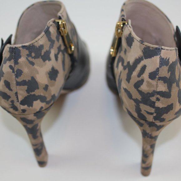 Louise et Cie Lo Idola Open Toe Bootie Heeled Boot Leopard Women Shoe 7 NEW FLAW - Picture 4 of 13